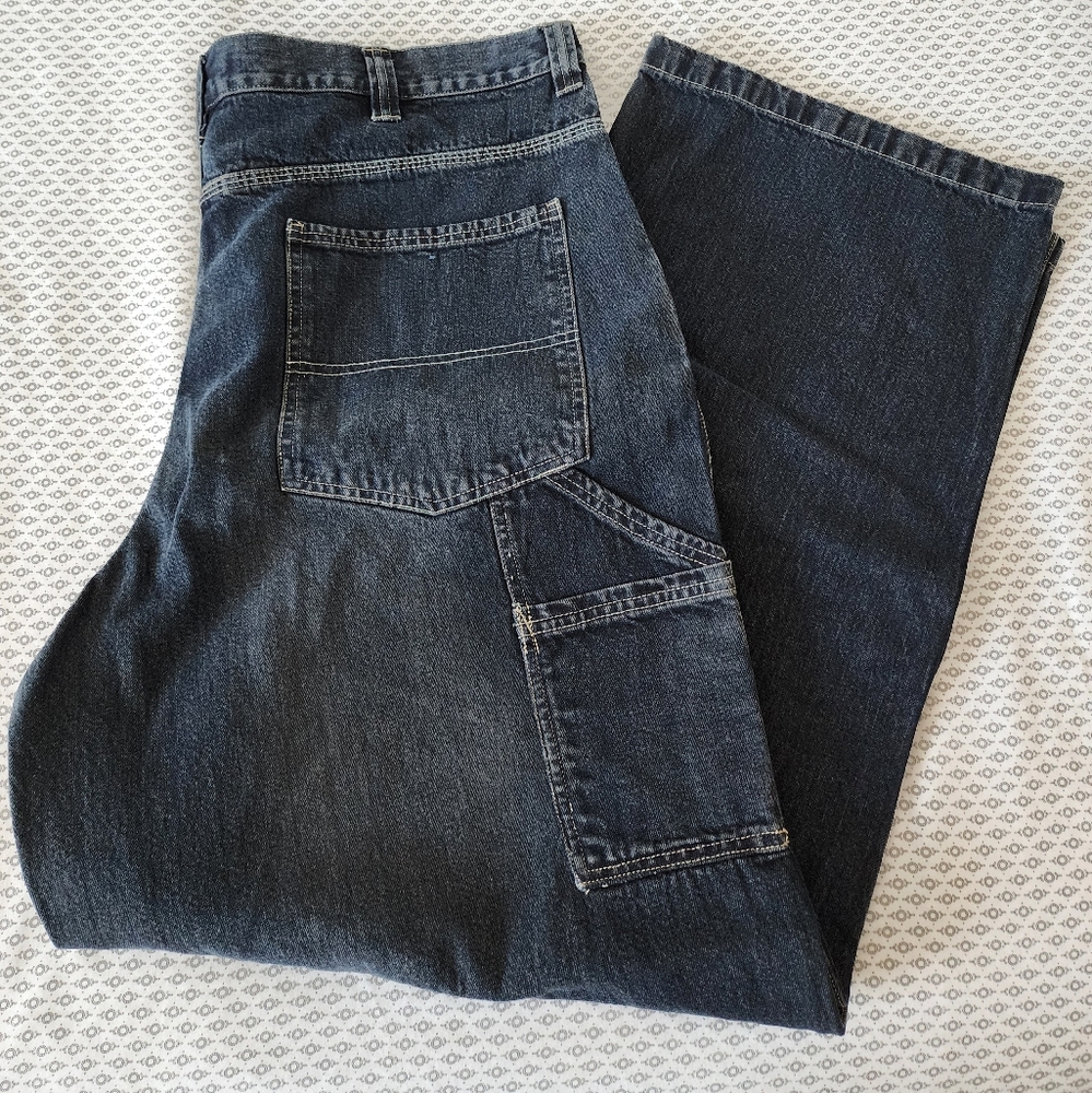 Vintage Men's Route 66 Black Carpenter Jeans, 42x32
